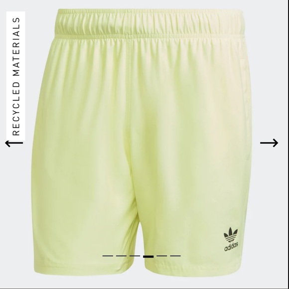 Adidas ESSENTIALS TREFOIL SWIM SHORTS in Pulse Yellow - Picture 4 of 9
